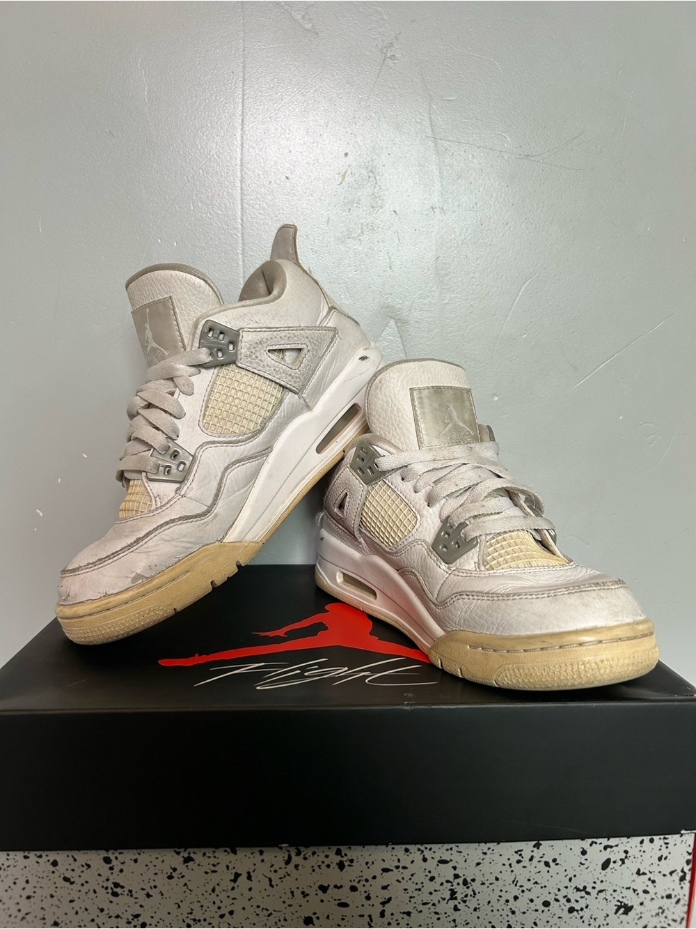 Size 5.5 W / 3 M - Air Jordan 4 Retro Sand Linen Vintage - Good Used In Box